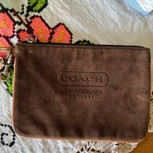 Coach Tan Leather Pouch wristlet